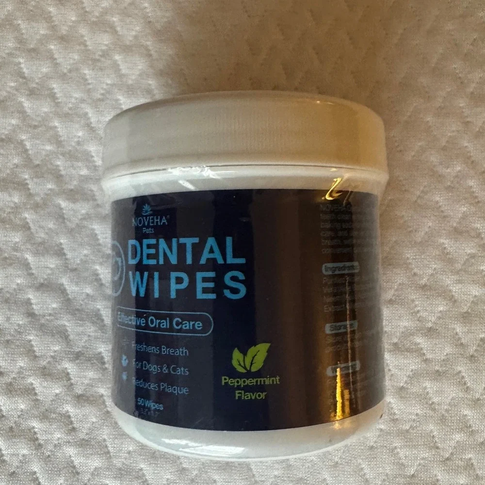 NEW SEALED NOVEHA Pets Dental Wipes 50 Wipes Exp. 5/8/27